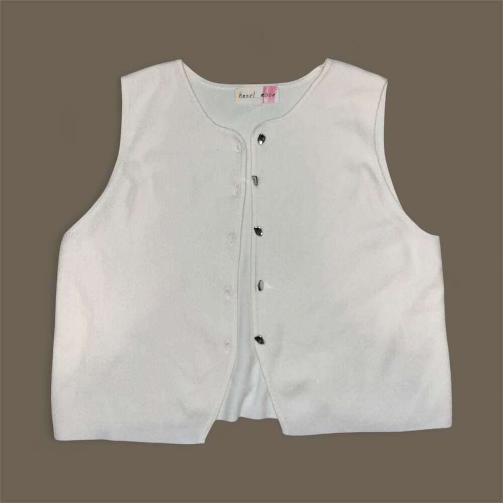 White Button-Up Women's Sweater Vest